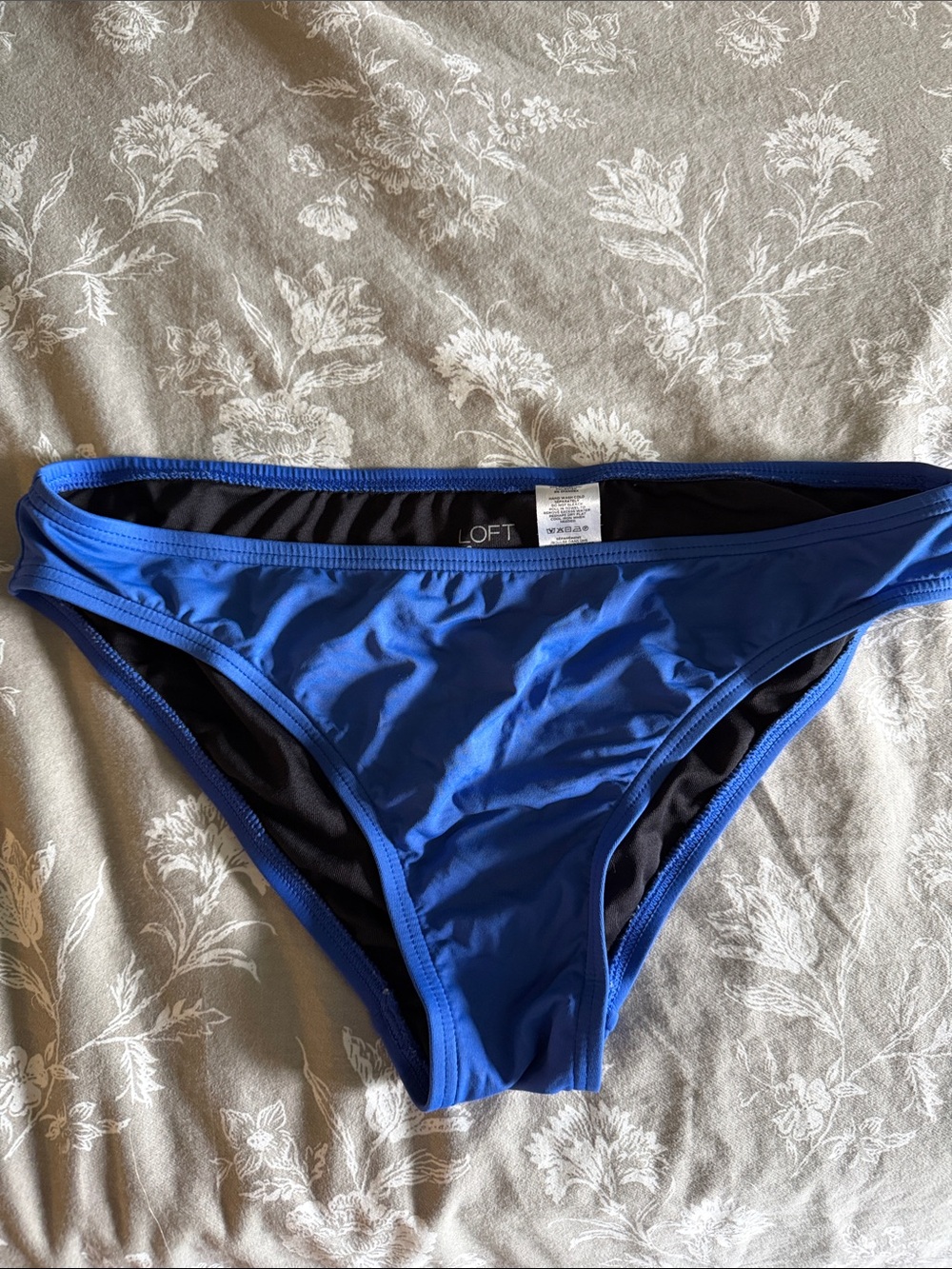 LOFT Electric Blue Swim Bikini Bottoms with Black Lining